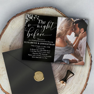 Beautiful The Night Before Rehearsal Dinner Photo Invitation