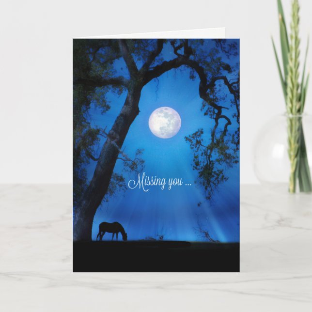Beautiful Thinking of you & Missing You Horse Card (Front)