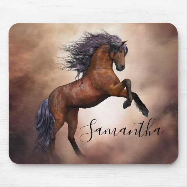 Beautiful Thoroughbred Brown Horse Mouse Pad (Front)