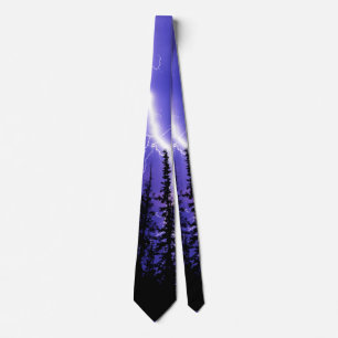 beautiful thunder over the forest tie