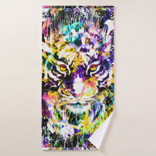 Beautiful Tiger Bath Towel   Colourful Tiger
