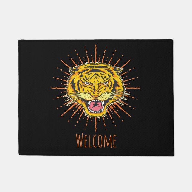 Beautiful tiger customizable doormat (Front)
