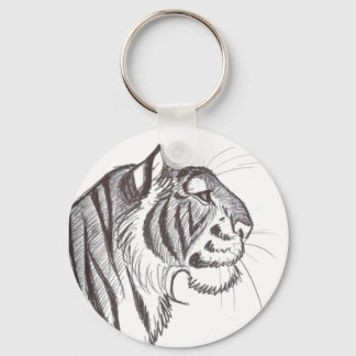 Beautiful Tiger drawing keychain