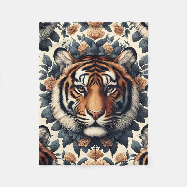 Beautiful Tiger Fleece Blanket (Front)