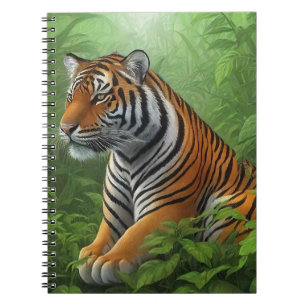Beautiful tiger in jungle notebook