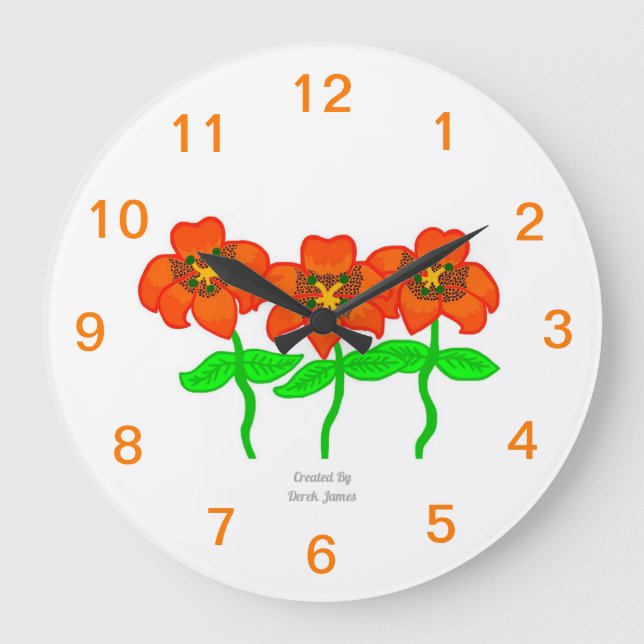 Beautiful Tiger Lilies Acrylic Wall Clock (Front)
