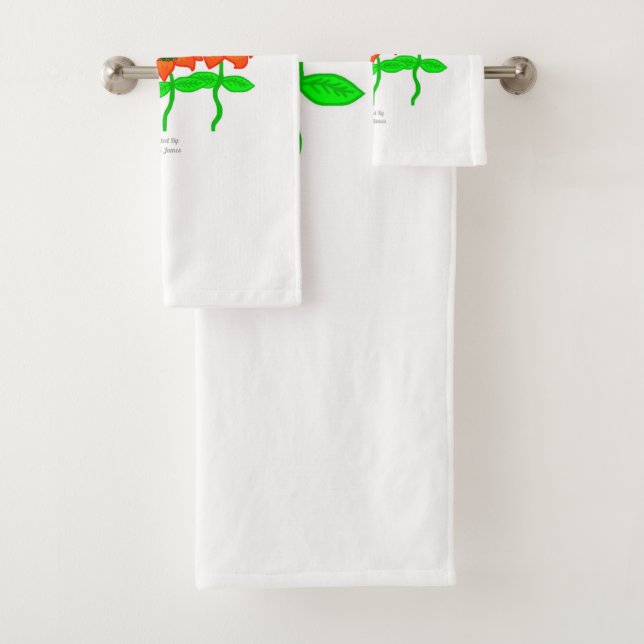 Beautiful Tiger Lilies Bathroom Towel Set (Insitu)