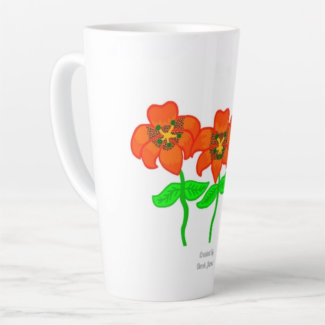 Beautiful Tiger Lilies Large Latte Mug (Left Angle)