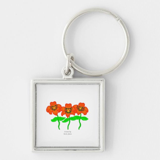 Beautiful Tiger Lilies Premium Square Keychain (Front)