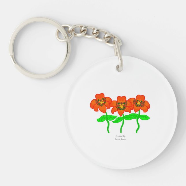 Beautiful Tiger Lilies Round keychain (Front)