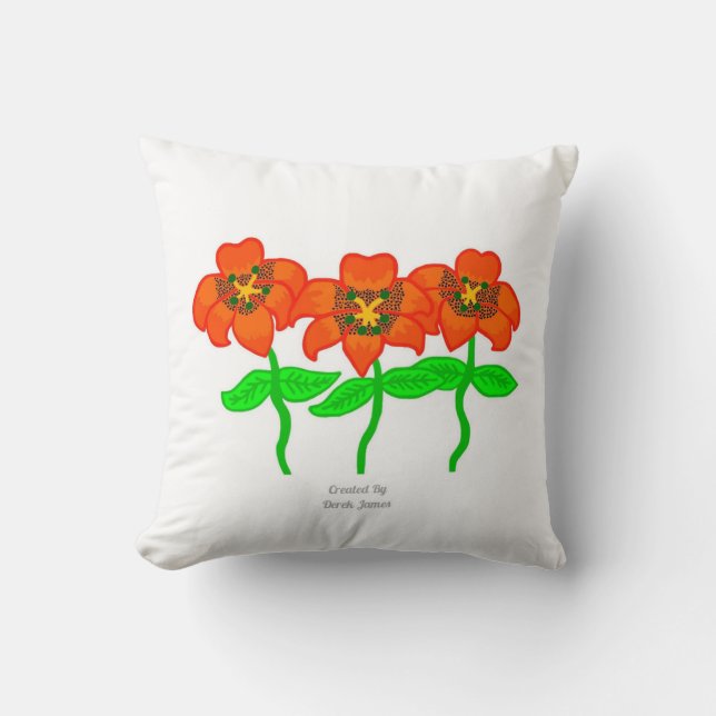 Beautiful Tiger Lilies Square Throw Pillow (Front)