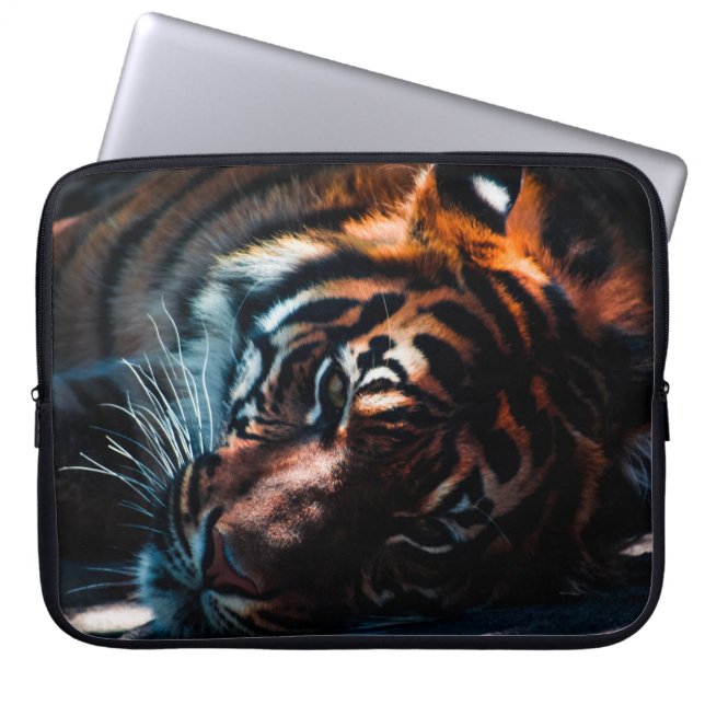 Beautiful Tiger Lying On His Side Laptop Bag (Front)