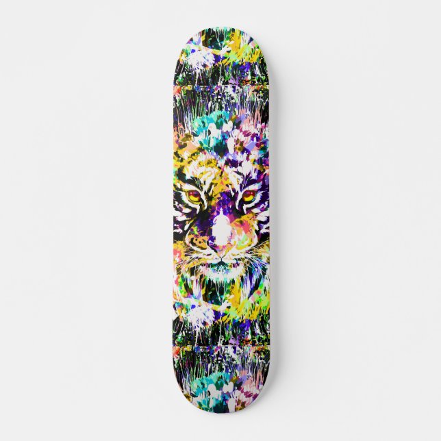 Beautiful Tiger Skateboard | Colourful Tiger (Front)