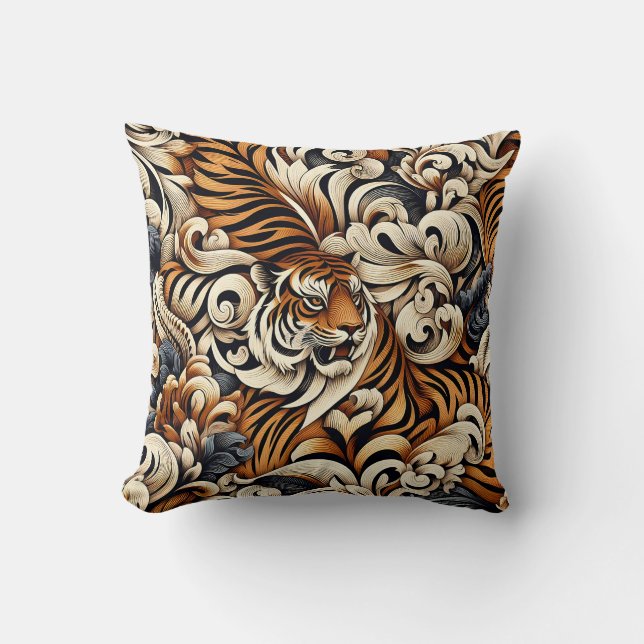 Beautiful Tiger Throw Pillow (Front)