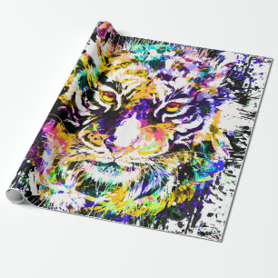 Beautiful Tiger Wrapping Paper   Colourful Tiger 