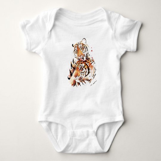 Beautiful tigers, big cats baby bodysuit