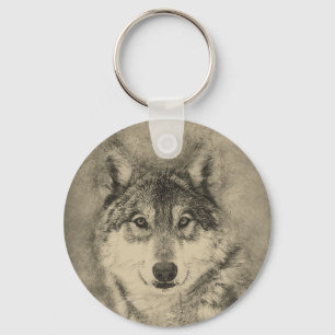 Beautiful Timber Wolf Custom Key Chain