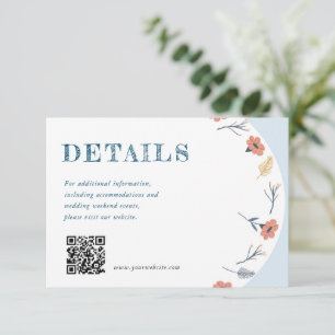 Beautiful Timeless Floral Wedding Enclosure Card