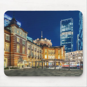Beautiful Tokyo City Skyline at Railway Station Mouse Pad