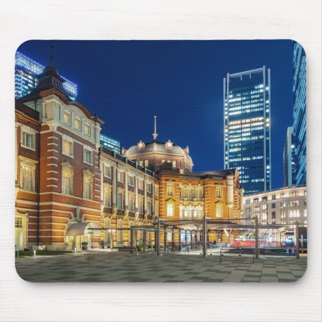 Beautiful Tokyo City Skyline at Railway Station Mouse Pad (Front)