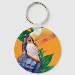 Beautiful Toucan Bird Painting Keychain