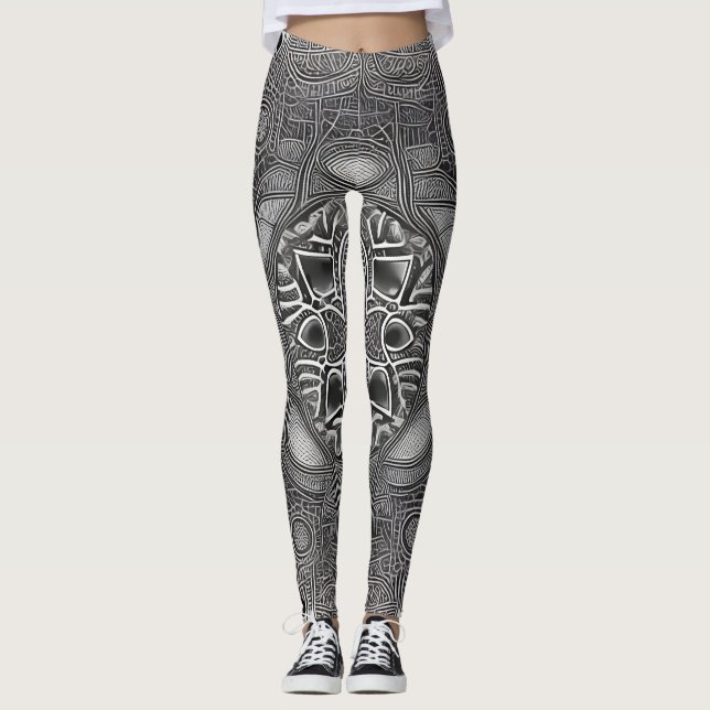 Beautiful Traditional Abstract Art Leggings (Front)