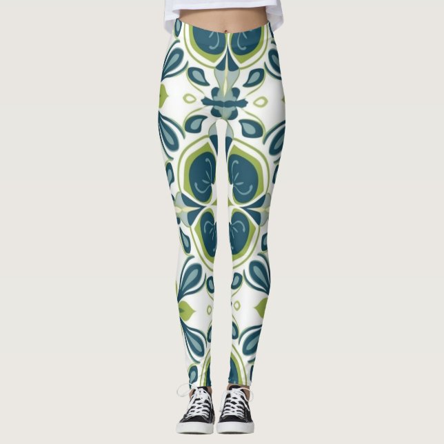 Beautiful Traditional Abstract Art Leggings (Front)