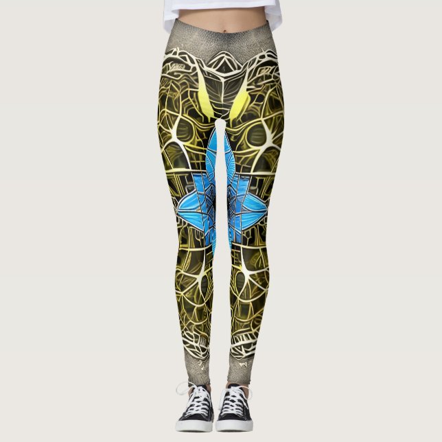 Beautiful Traditional Abstract Art Leggings (Front)