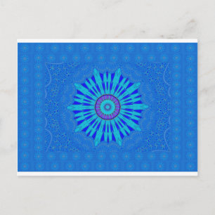 Beautiful Traditional Blue vector pattern art des Postcard