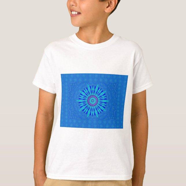 Beautiful Traditional  Blue vector pattern art des T-Shirt (Front)
