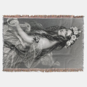 Beautiful traditional gypsy girl bride throw blanket