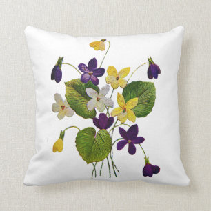 Beautiful Traditional Jacobean Crewel Embroidery P Throw Pillow