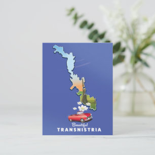 Beautiful Transnistria map  Invitation Postcard