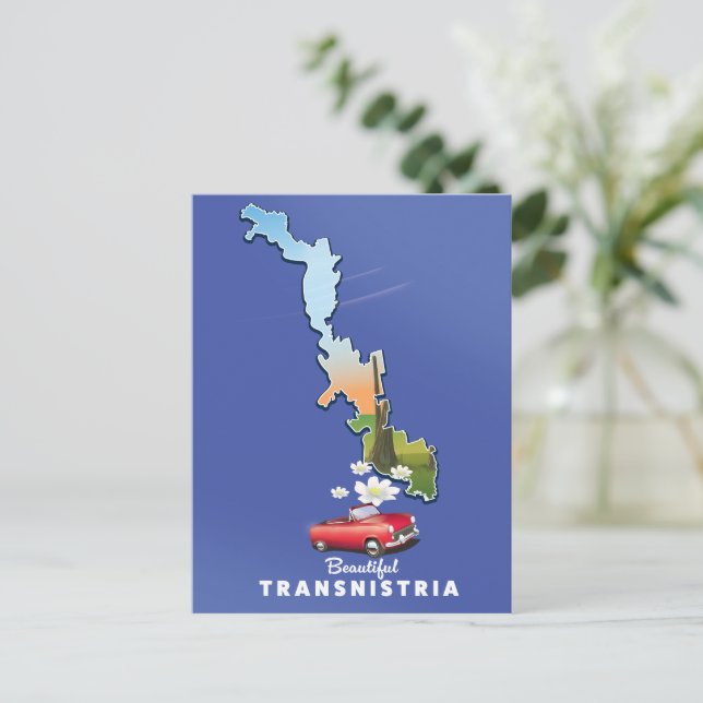 Beautiful Transnistria map  Invitation Postcard (Standing Front)