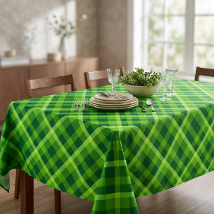 Beautiful Tree Green Plaid Medium Tablecloth
