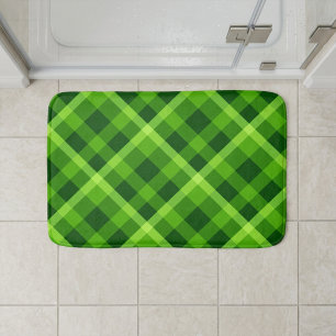 Beautiful Tree Green Plaid Small Bath Mat