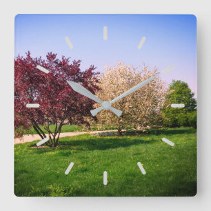 Beautiful Tree Landscape Square Wall Clock