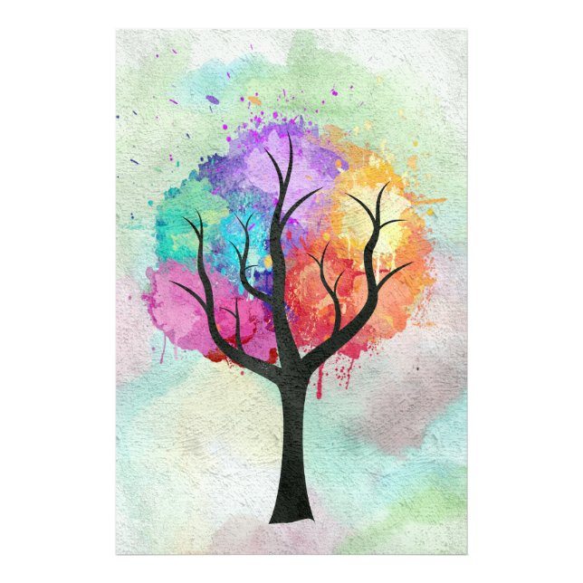 Beautiful Tree of Life Painting Colourful Design Photo Print (Front)