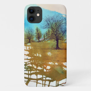 Beautiful Trees Watercolor Art iPhone 11 Case
