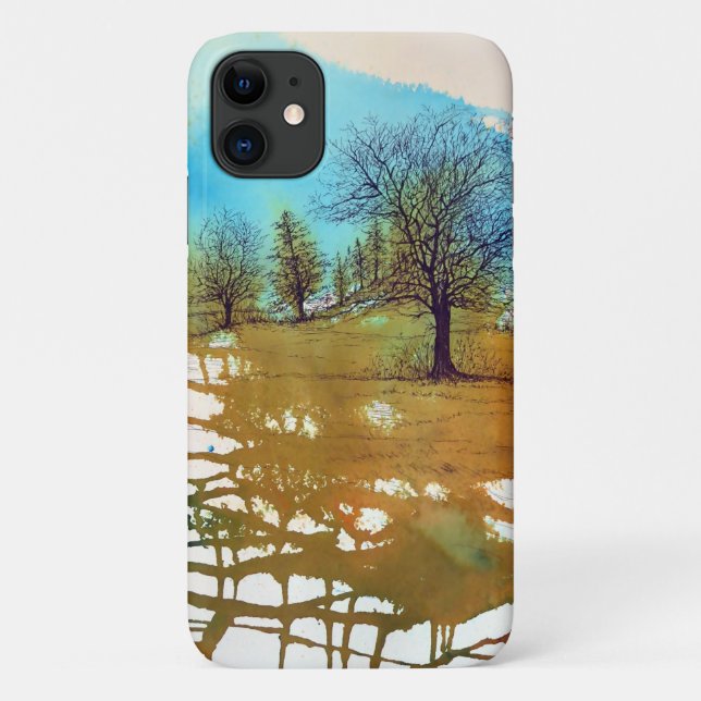 Beautiful Trees Watercolor Art Case-Mate iPhone Case (Back)
