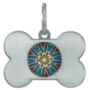 Beautiful Trendy Asian Textile Design Art Print Pet Name Tag