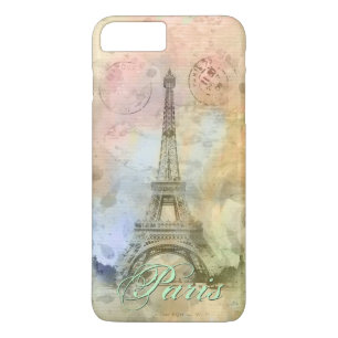 Beautiful trendy girly vintage Eiffel Tower France Case-Mate iPhone Case