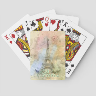 Beautiful trendy girly vintage Eiffel Tower France Playing Cards