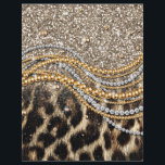 Beautiful trendy leopard faux animal print flyer<br><div class="desc">Beautiful trendy chic girly leopard animal faux fur print glitter pattern, Leopard, cheetah, cat, wild faux fur animal prints, silver shinning glowing glitter shower effects, gold pearls, white gemstones image. Yellow gold, white, grey, brown, black, cream, colours, glowing, fashion, modern, artistic, stylish, pretty, feminine, love, glamourous, glam, animal print lovers,...</div>