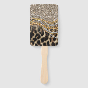 Beautiful Trendy Leopard Faux Animal Print Hand Fan