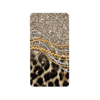 Beautiful Trendy Leopard Faux Animal Print Label