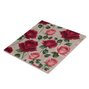 Beautiful Trendy Linen Roses Collection Tile