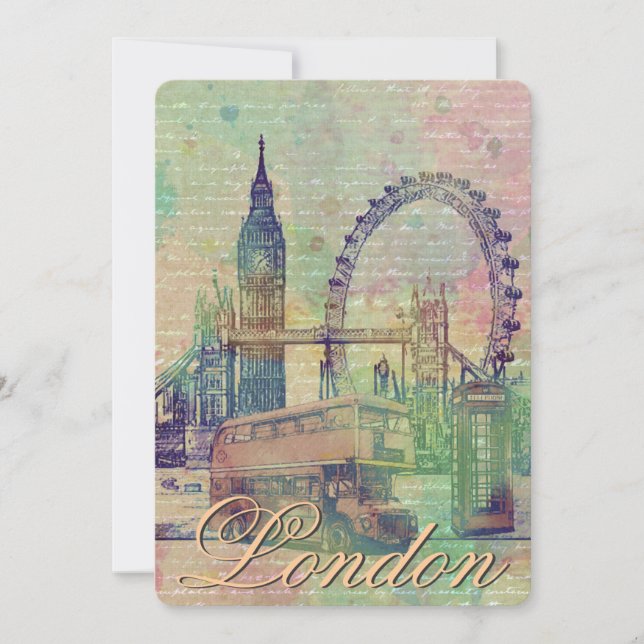 Beautiful trendy Vintage London Landmarks (Front)