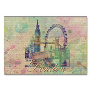 Beautiful trendy Vintage London Landmarks Table Number