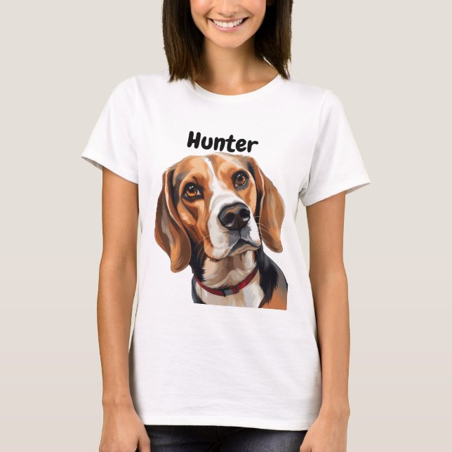 BEAUTIFUL TRI-COLOR BEAGLE DOG FACE T-Shirt (Front)